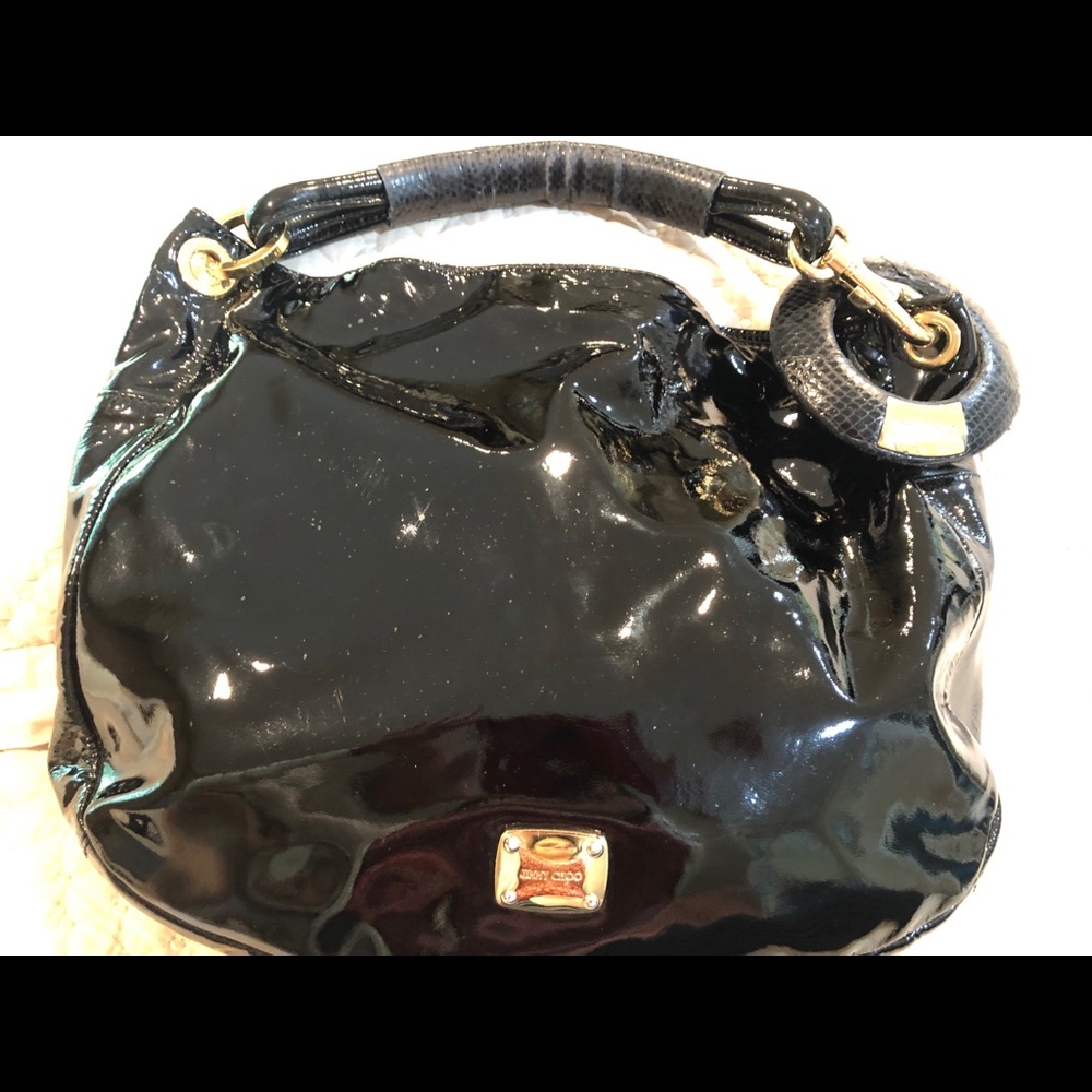 JIMMY CHOO PATENT LEATHER HOBO BAG😍